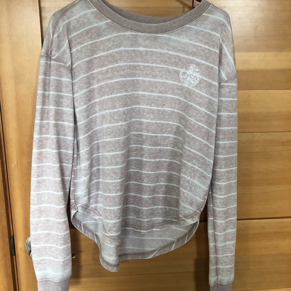 rvca pink and white long sleeve